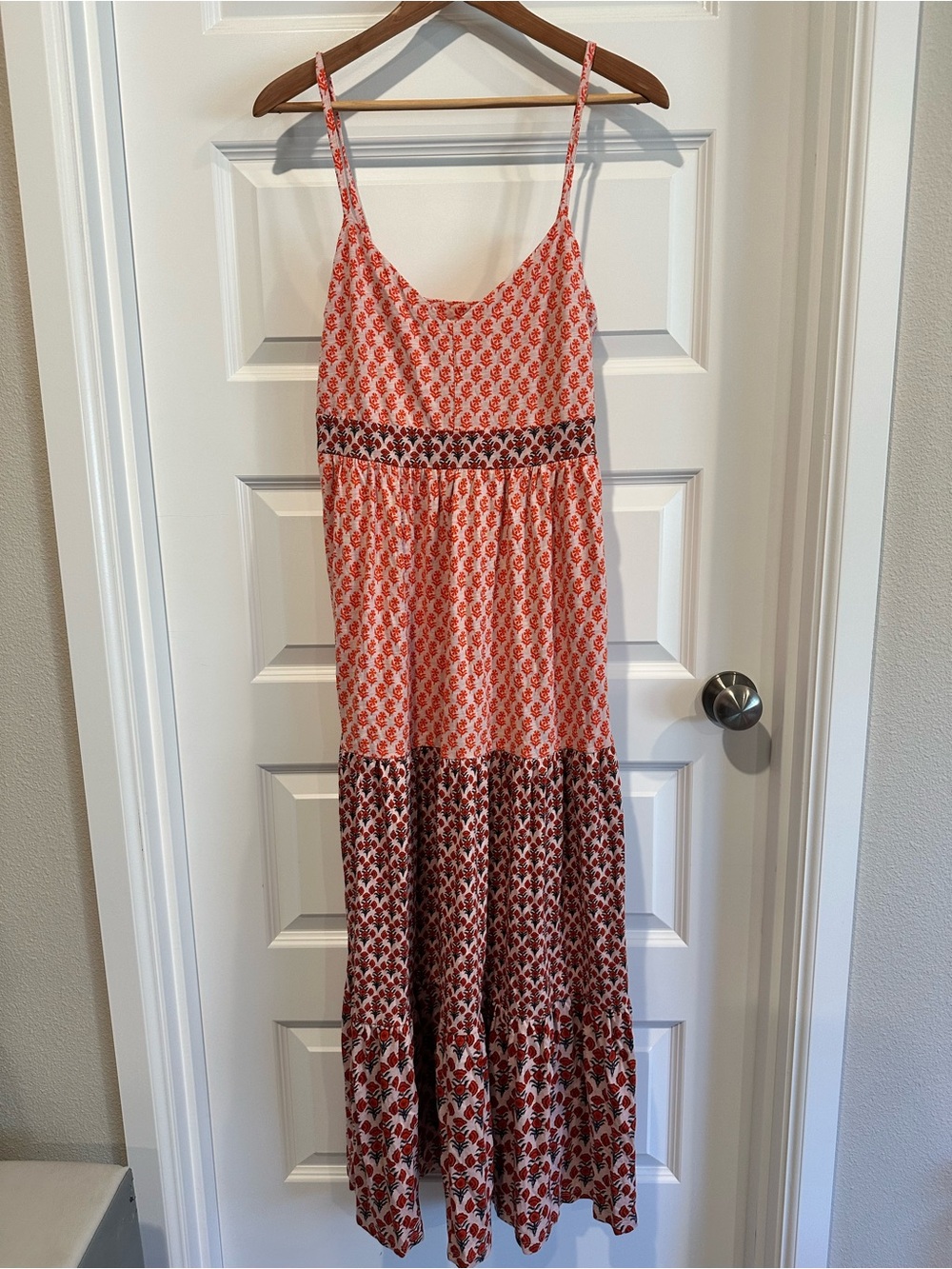 Boden Strappy Jersey Maxi Dress – Woodblock Bloom | Size 8R | EUC - Picture 4 of 9
